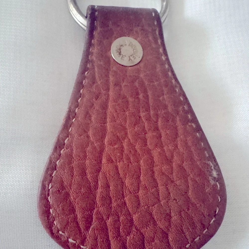 Vintage Dooney & Bourke Brown Leather Key Holder with iconic Brass Accent - EUC